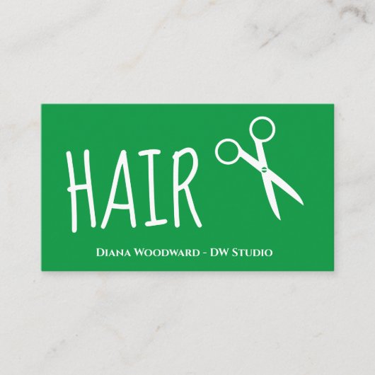 Grüne Friseure Visitenkarte (Vorderseite)