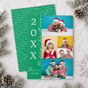 Grüne Frohe Weihnachten Schrift-Typografie-Foto