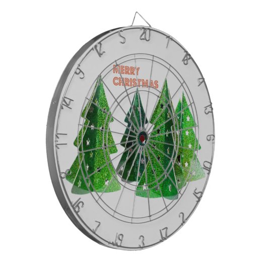 Grüne frohe Weihnachtsbaumen Dartscheibe (Vorderseite Links)