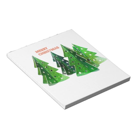 Grüne frohe Weihnachtsbaumen Notizblock (angewinkelt)