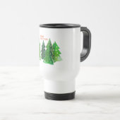 Grüne frohe Weihnachtsbaumen Reisebecher (VorderseiteRechts)