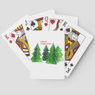 Grüne frohe Weihnachtsbaumen Spielkarten