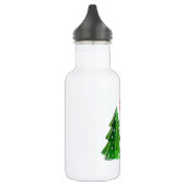 Grüne frohe Weihnachtsbaumen Trinkflasche (Links)