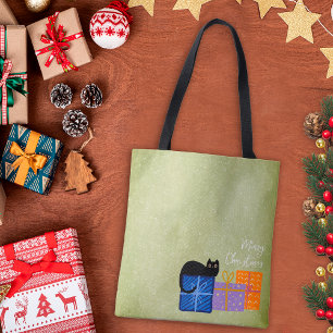 Grüne fröhliche süße Weihnachtsgeschenke für Katze Tasche