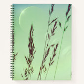 Grüne Fronten Blätter Mondphasen Nachthimmel Notizblock (Vorderseite)