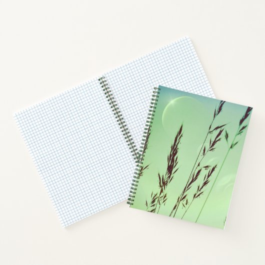 Grüne Fronten Blätter Mondphasen Nachthimmel Notizblock (Innenseite)