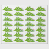grüne Frösche auf Lilienpolster Geschenkpapier (Flach)