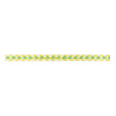 Grüne Frösche auf Yellow Gingham Satinband (Vorderseite)