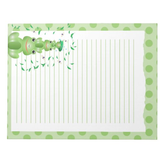 Grüne Frösche gepunktete Waldtiere Notizblock (Vorderseite)