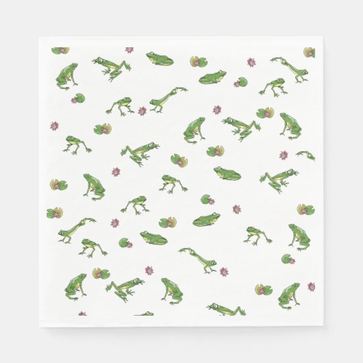 Grüne Frösche Serviette (Vorderseite)