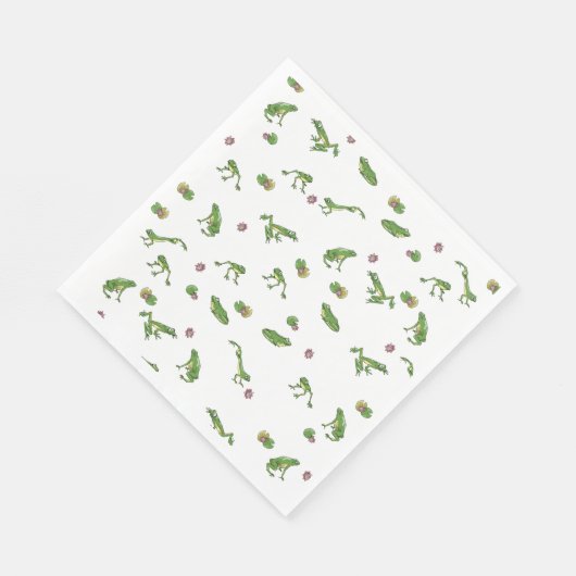 Grüne Frösche Serviette (Ecke)
