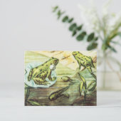 Grüne Frösche, Tierillustration Postkarte (Stehend Vorderseite)
