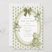 Grüne Frösche Whimsical Baby Shower Einladung (Vorderseite)