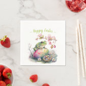 Grüne Froscheier und Blume - Serviette (Beispiel)