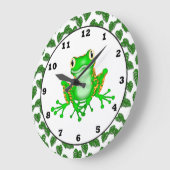 Grüne Froschwelle Große Wanduhr (Winkel)