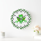 Grüne Froschwelle Große Wanduhr (Zuhause)