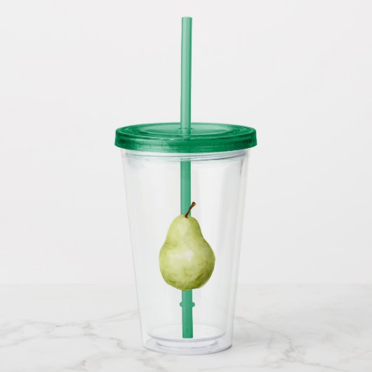 Grüne Frucht Birne Acryltrinkbecher (Vorderseite)