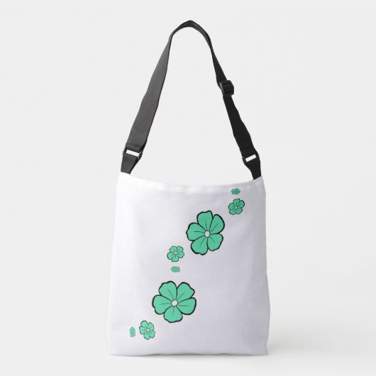 Grüne Frühlingsblumen Kreuzung Tasche (Vorderseite)