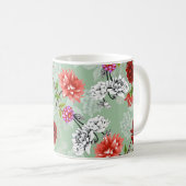 Grüne Frühlingsblüte: Handgezeichnet Kaffeetasse (VorderseiteRechts)