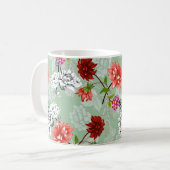 Grüne Frühlingsblüte: Handgezeichnet Kaffeetasse (Vorderseite Links)