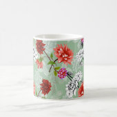 Grüne Frühlingsblüte: Handgezeichnet Kaffeetasse (Mittel)