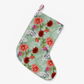 Grüne Frühlingsblüte: Handgezeichnet Kleiner Weihnachtsstrumpf (Vorderansicht (hängend))