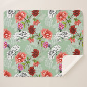 Grüne Frühlingsblüte: Handgezeichnet Sherpadecke (Vorderseite (Horizontal))