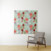 Grüne Frühlingsblüte: Handgezeichnet Wandteppich (Beispiel)