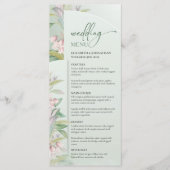 Grüne Frühlingsblüten Rose bohischer Bogen Menükarte (Vorderseite)