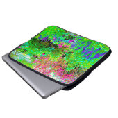 Grüne Frühlingsgärtnerei mit Peongs Laptopschutzhülle (Vorne Knopf)