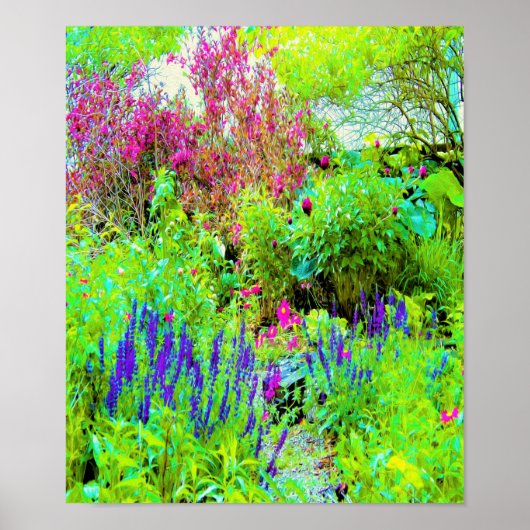 Grüne Frühlingsgärtnerei mit Peongs Poster (Vorne)