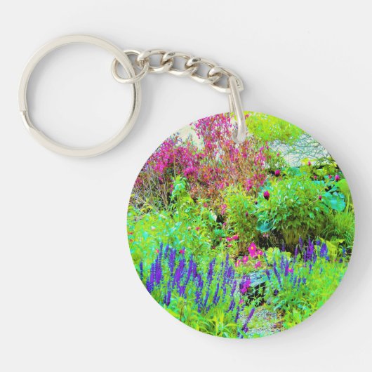 Grüne Frühlingsgärtnerei mit Peongs Schlüsselanhänger (Vorderseite)