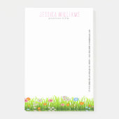 Grüne Frühlingsgras und farbenfrohe Blume Post-it Klebezettel (Vorderseite)