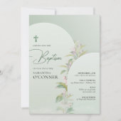 Grüne Frühlingshuppe Eukalyptus Blütenblume Einladung (Vorderseite)