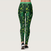Grüne Frühlingsinsel Botanischer Wald Grüner Niedl Leggings (Rückseite)