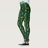 Grüne Frühlingsinsel Botanischer Wald Grüner Niedl Leggings (Links)