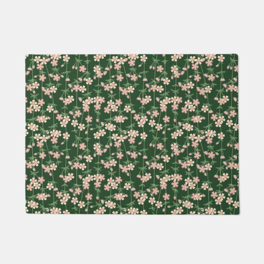 Grüne Frühlingssonne Natur Blumenkirsche Blüten Fußmatte (Vorderseite)