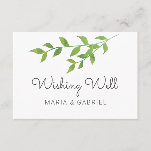 Grüne Frühlingssonne verlasse. Stilvolle Hochzeit Begleitkarte (Vorderseite)