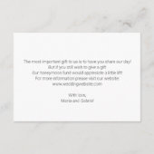 Grüne Frühlingssonne verlasse. Stilvolle Hochzeit Begleitkarte (Rückseite)