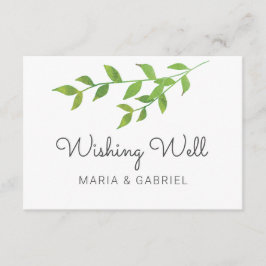 Grüne Frühlingssonne verlasse. Stilvolle Hochzeit Begleitkarte