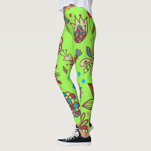 Grüne Frühlingszeit Leggings (Links)