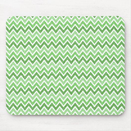 grüne Funkeln und Glitter Chevron-Muster Mauspad (Vorne)