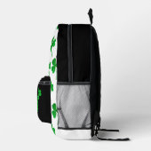 Grüne Funkelnd Kleeblätter Mit Monogramm St Patric Bedruckter Rucksack (Rechts)