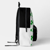 Grüne Funkelnd Kleeblätter Mit Monogramm St Patric Bedruckter Rucksack (Links)