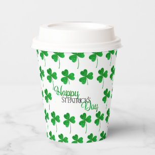 Grüne funkelnde Shamrocks Frohen St. Patrick’s Tag Pappbecher