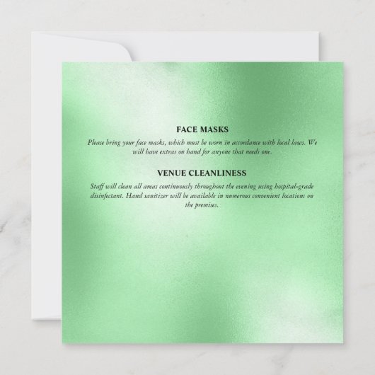 Grüne Funkelschlucht-Diamantschimmer-Lichter Einladung (Rückseite)