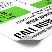 Grüne Fußabdrücke, Podiatrie-Klinik, Podiatrist Poster (Ecke)