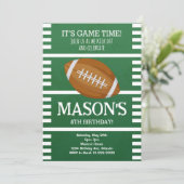 Grüne Fußball Einladung zum Geburtstag (Stehend Vorderseite)