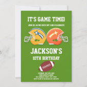 Grüne Fußball Einladungen zum Geburtstag (Vorderseite)