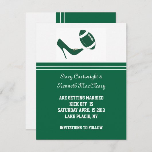 Grüne Fußball-Hochzeit rettet die Ankündigung (Vorne/Hinten)